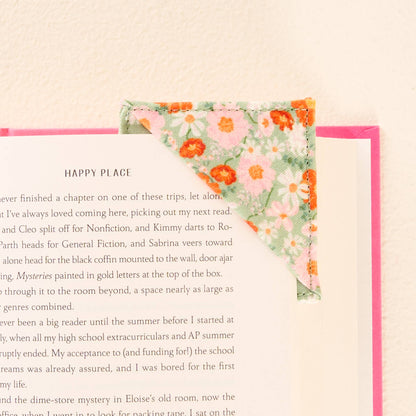 Corner Keeper Fabric Bookmark-Bouquet Beauty Sage