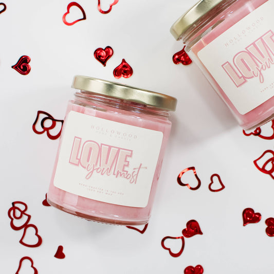 Love you most | Valentine | 8-ounce Candle: 8 OZ