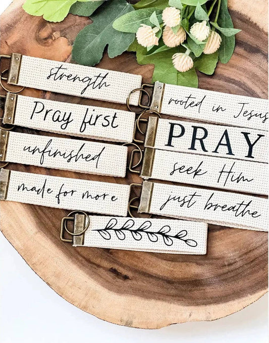 Canvas Wristlet Keychain: Be Still