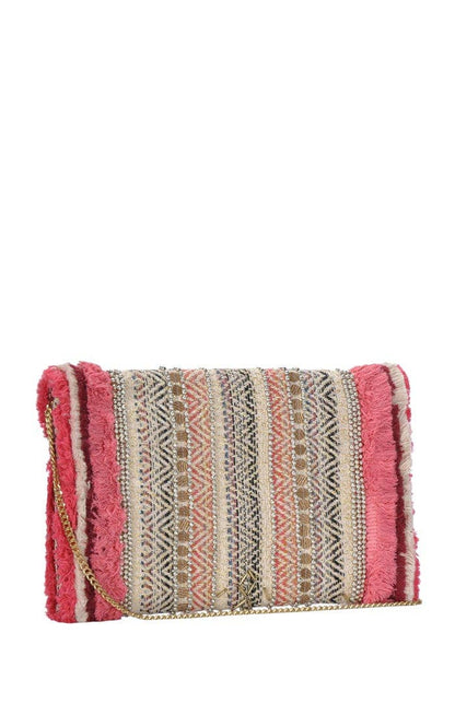 AIN15 Summer Sherbert Beaded Clutch With Chain Strap