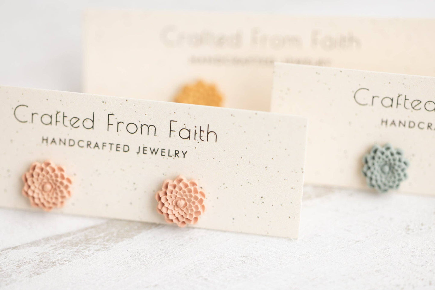 Embossed Floral Studs: Rose - Dusty Lavendar