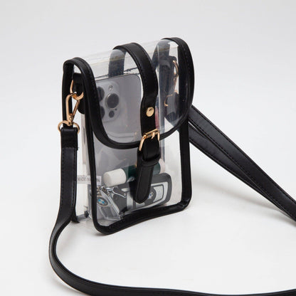 TG10608 Game Day Clear Buckle Strap Mini Crossbody Bag: White