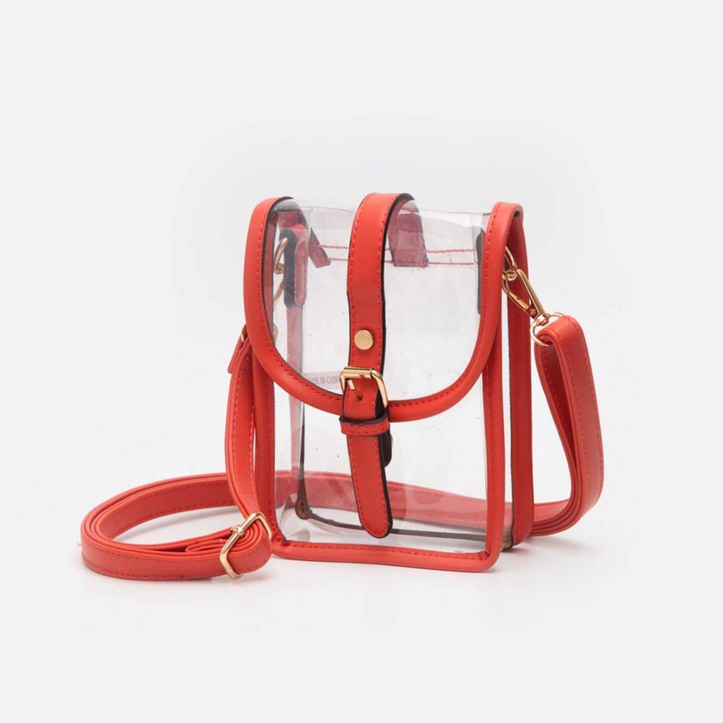 TG10608 Game Day Clear Buckle Strap Mini Crossbody Bag: White