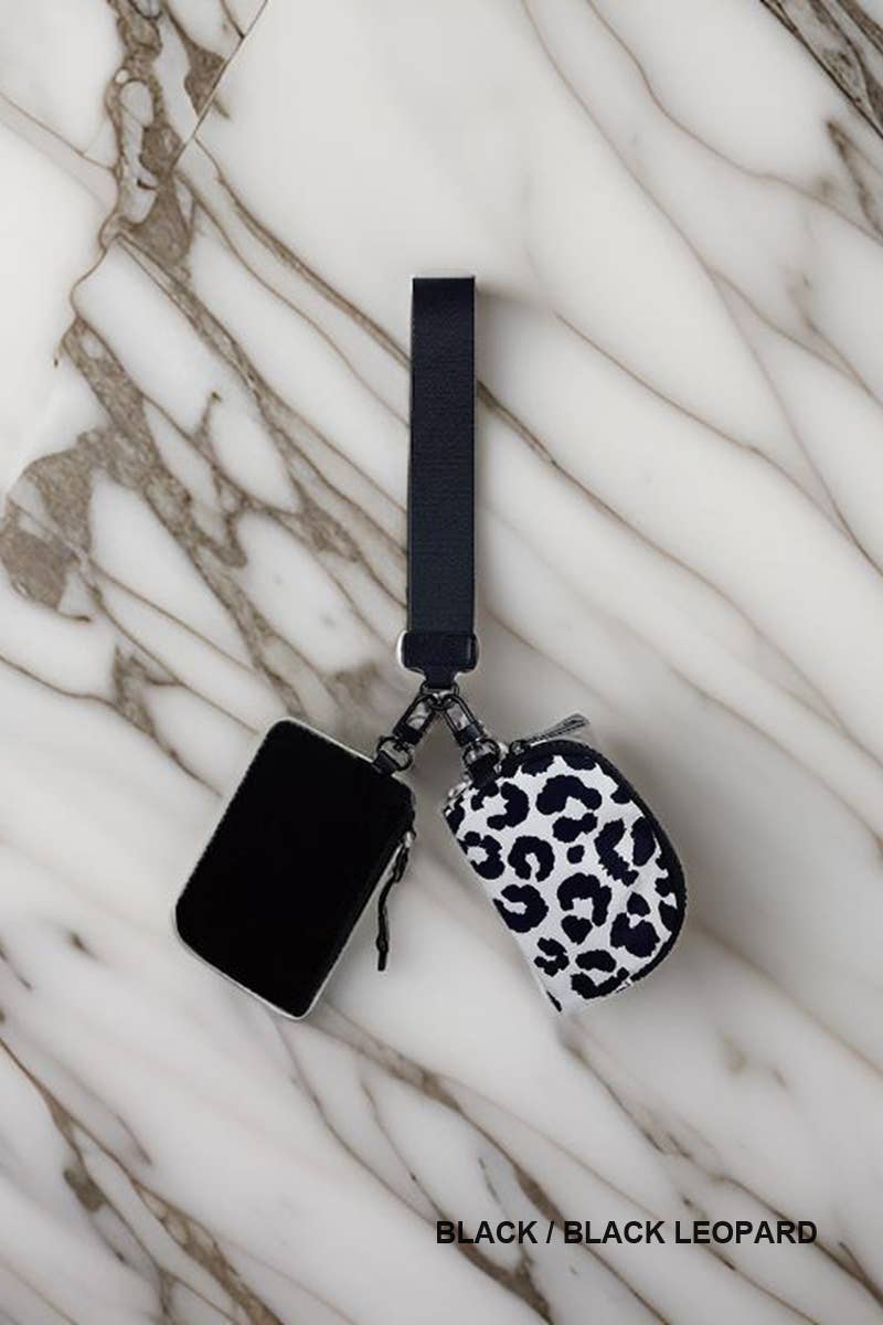 ,.._ SI-26443 Dual Pouch Wristlet Keychain Wallet: WHITE/MINT-169228 / OS