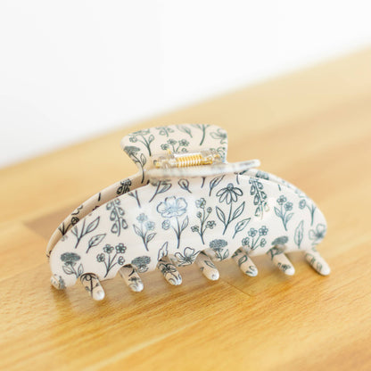 Pressed Floral Claw Clip