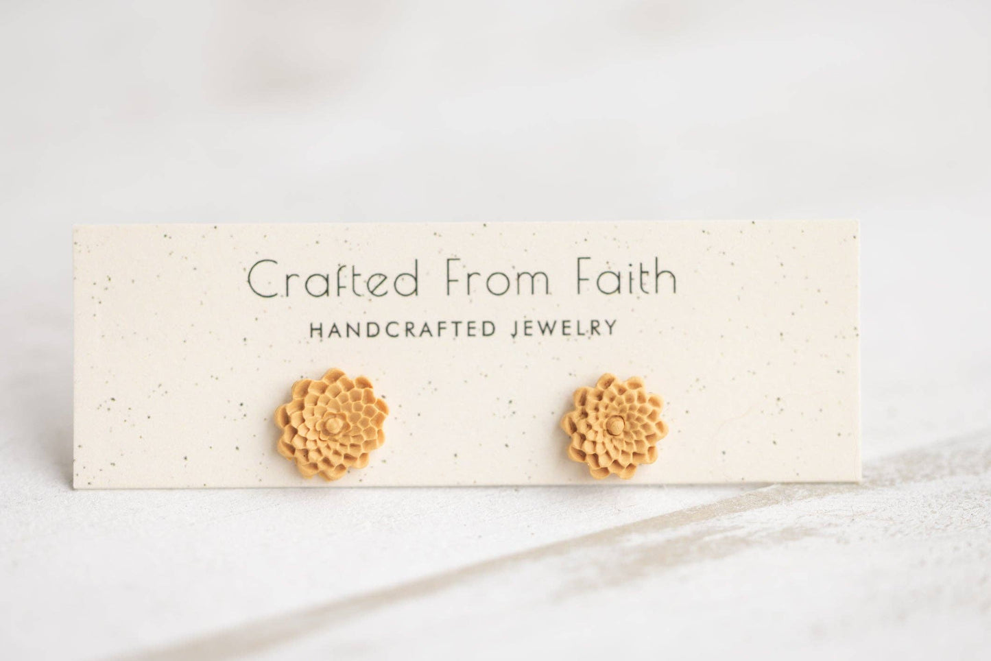 Embossed Floral Studs: Rose - Dusty Lavendar