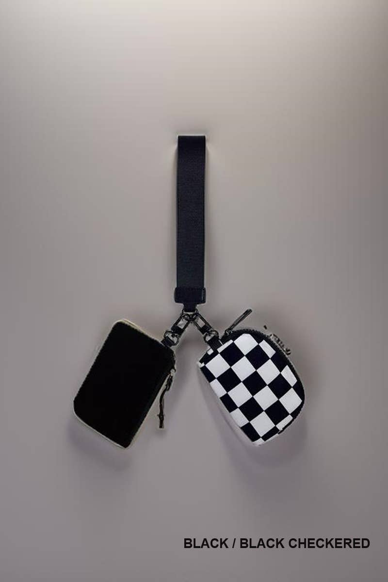 ,.._ SI-26443 Dual Pouch Wristlet Keychain Wallet: WHITE/MINT-169228 / OS
