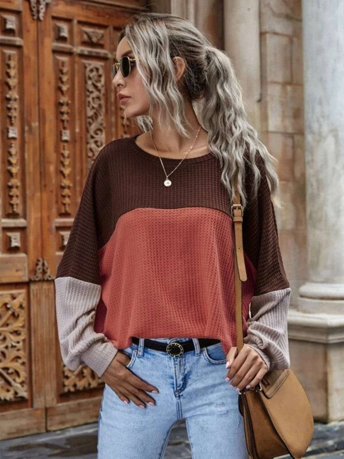 Fall Vibes Colorblock Top
