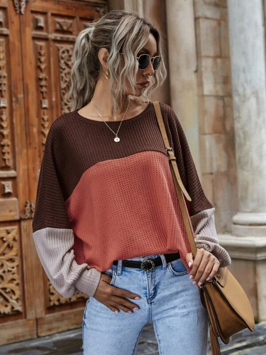 Fall Vibes Colorblock Top