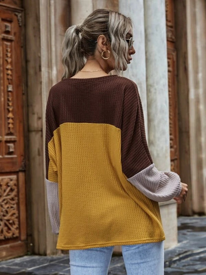 Fall Vibes Colorblock Top