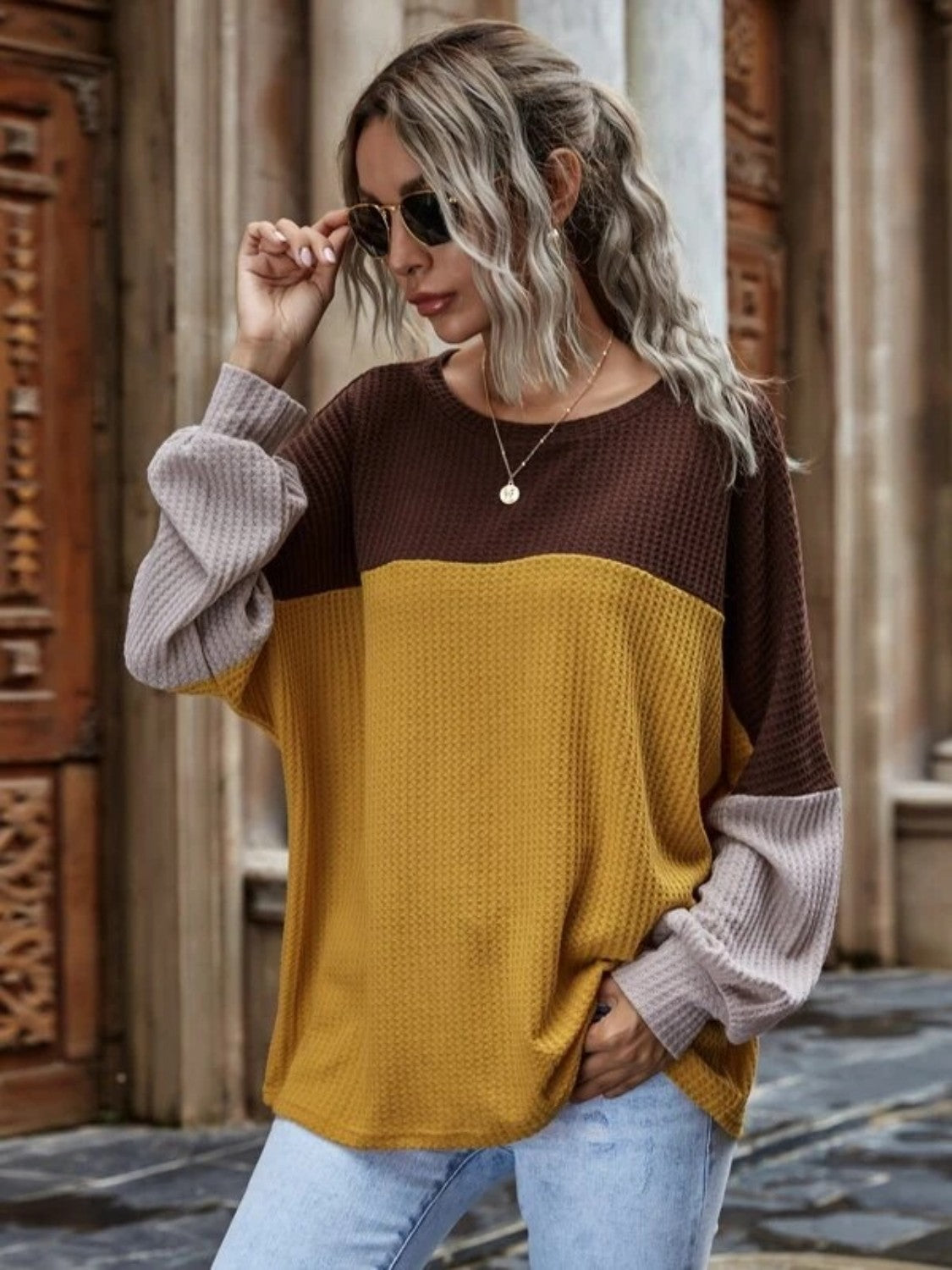Fall Vibes Colorblock Top