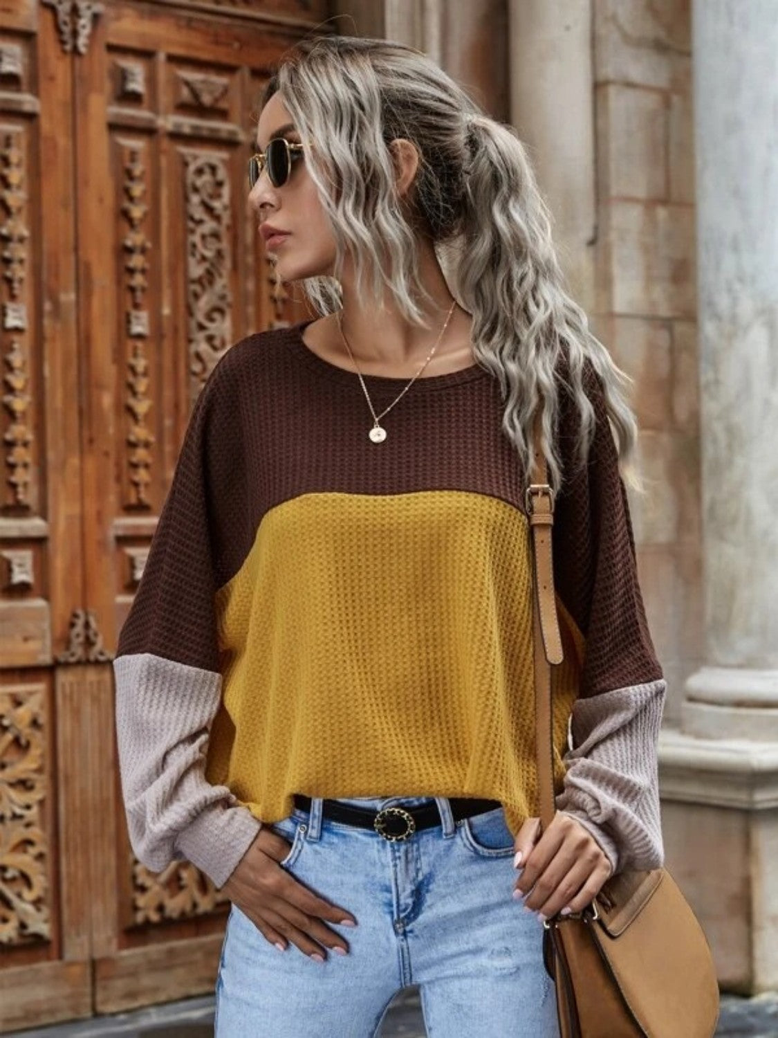 Fall Vibes Colorblock Top